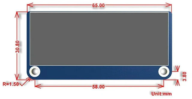 Alt view image 2 of 3 - AJMRTC 2.23 Inch OLED Display HAT, 128×32 Pixels SPI I2C Interface Screen Module, Compatible with Raspberry Pi Jetson Nano, for Embedded System Status Monitoring DIY Electronic Projects