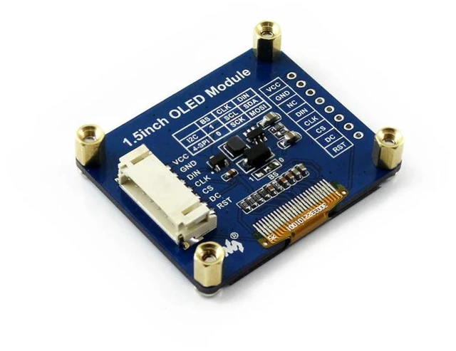 Alt view image 3 of 3 - AJMRTC 1.5 Inch OLED Display Module, 128×128 Pixels 16 Gray Scale Screen, SPI I2C Dual Interface, General Purpose OLED Panel for Arduino ESP32 STM32 Raspberry Pi Embedded DIY Electronic Projects