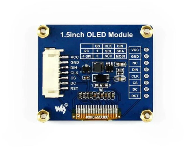 Alt view image 2 of 3 - AJMRTC 1.5 Inch OLED Display Module, 128×128 Pixels 16 Gray Scale Screen, SPI I2C Dual Interface, General Purpose OLED Panel for Arduino ESP32 STM32 Raspberry Pi Embedded DIY Electronic Projects
