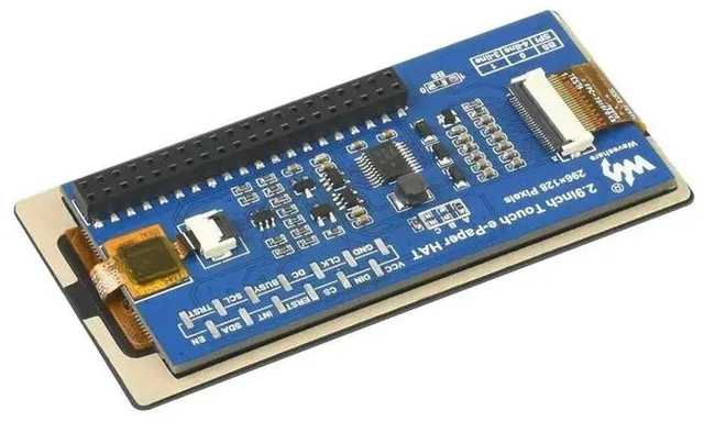 Alt view image 3 of 3 - AJMRTC 2.9 Inch Touch E-Paper HAT, 296×128 Black White E-Ink Display with 5-Points Capacitive Touch SPI Interface, E-Paper Screen HAT for Raspberry Pi Embedded DIY Projects