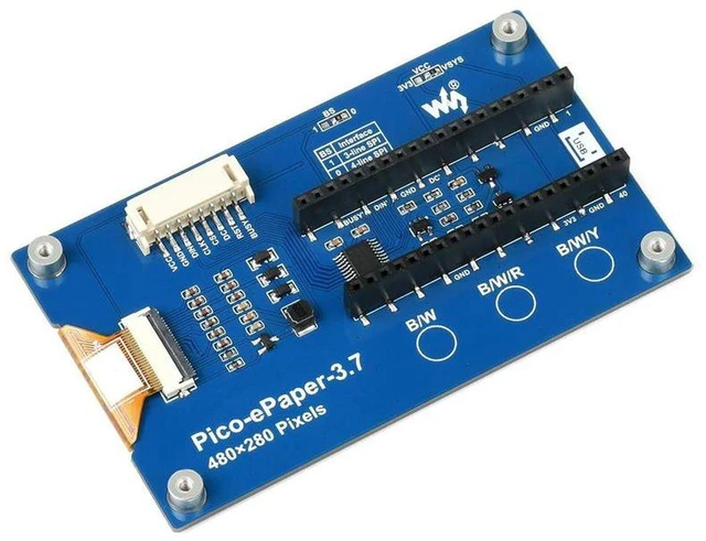 Alt view image 3 of 3 - AJMRTC 3.7 Inch Grayscale E-Paper E-Ink Display Module, SPI Interface Expansion Board for Raspberry Pi Pico4, High Contrast Grayscale Screen for Low Power Embedded DIY Electronic Projects