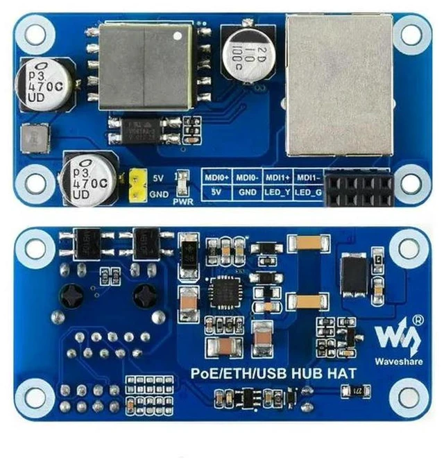 Main image of AJMRTC PoE ETH USB HUB HAT for Raspberry Pi Zero, 1x RJ45 Ethernet Port, 3x USB Ports, PoE Power Supply & Network Expansion Board, Ethernet USB Hub HAT for Raspberry Pi Zero Series IoT Projects
