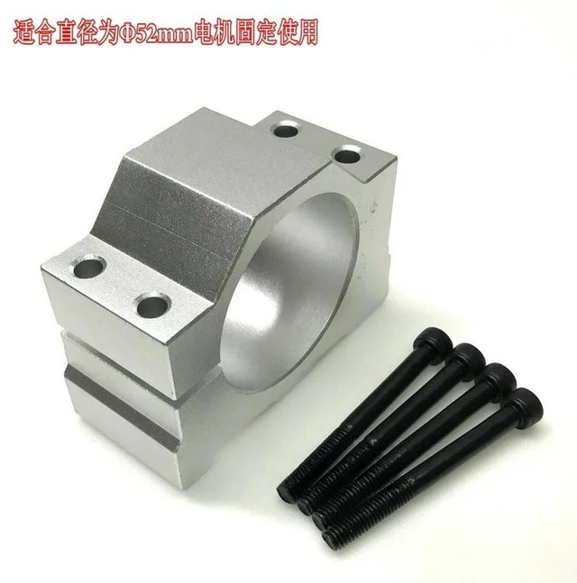 Alt view image 2 of 3 - AJMRTC 52mm Inner Hole Spindle Motor Mount Seat, Anodized Aluminum CNC Spindle Clamp Holder, Comes with 4 Matching Screws, Stable Fixing Bracket for CNC Router Engraving Milling Machine, 1Pcs
