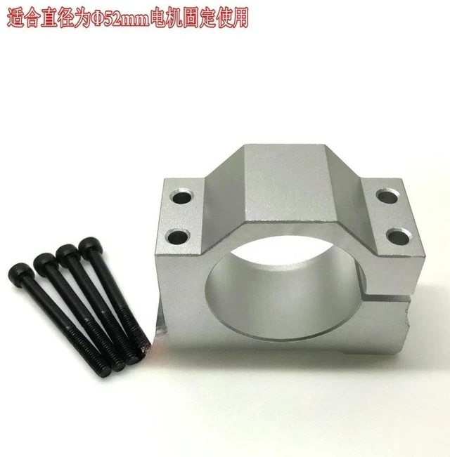 Alt view image 3 of 3 - AJMRTC 52mm Inner Hole Spindle Motor Mount Seat, Anodized Aluminum CNC Spindle Clamp Holder, Comes with 4 Matching Screws, Stable Fixing Bracket for CNC Router Engraving Milling Machine, 1Pcs