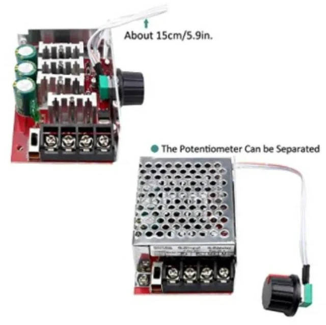 Alt view image 2 of 3 - AJMRTC PWM DC Motor Speed Controller, 12V 24V 60V 70V 30A DC Motor Governor Speed Control Switch Module, High Power Adjustable Speed Regulator for DC Brushed Motor, Forward Reverse Control DIY Project