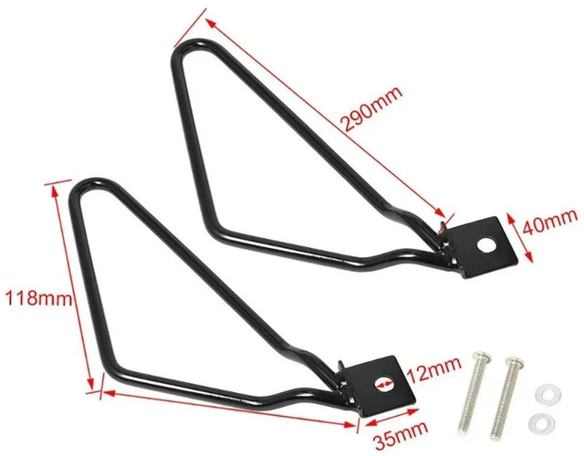 Alt view image 2 of 3 - AJMRTC Universal Motorcycle Modified Side Box Side Bag Bracket, Triangular Protective Mounting Holder, Heavy Duty Side Case Support Rack, Durable Side Bag Frame for Motorcycle Luggage Installation