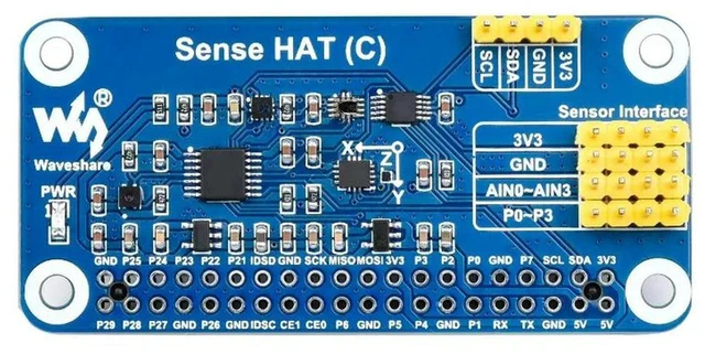 Alt view image 2 of 3 - AJMRTC Sense HAT (C) for Raspberry Pi, Onboard Multiple Powerful Sensors, Supports External Sensor Expansion, Environmental Measurement Sensor Hat, Multi-function Detection Module for Raspberry Pi DIY