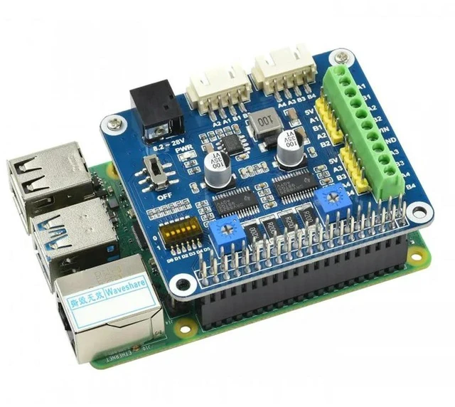 Alt view image 3 of 3 - AJMRTC Stepper Motor HAT for Raspberry Pi, Dual Channel Stepper Motor Driver Hat, Controls 2 Stepper Motors, GPIO Controlled, for Robotics, CNC, Automated Movement DIY Project