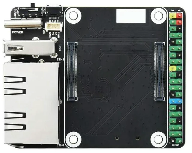 Alt view image 3 of 3 - AJMRTC CM4-DUAL-ETH-MINI Base Board for Raspberry Pi Compute Module 4, Mini Dual Gigabit Ethernet Carrier Board, Dual RJ45 Gigabit LAN Ports, Compact CM4 Carrier for Network Router, Firewall, IoT Gate