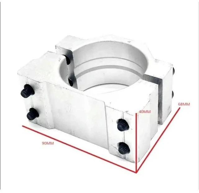 Alt view image 2 of 3 - AJMRTC 55mm Split Air-Cooled DC Spindle Motor Clamp, Aluminum Alloy Fixed Mount Holder Bracket, CNC Engraving Router Machine Motor Seat, Secure Fixture for 55 Diameter Air Cool Spindle Motor DIY CNC