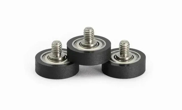 Alt view image 2 of 3 - AJMRTC 6000ZZ Polyurethane Rubber Coated External Thread Bearing, Screw Pulley Bearing for 3D Printer, Wear Resistant PU Coated Guide Roller Wheel for 3D Printing Machine Motion Parts