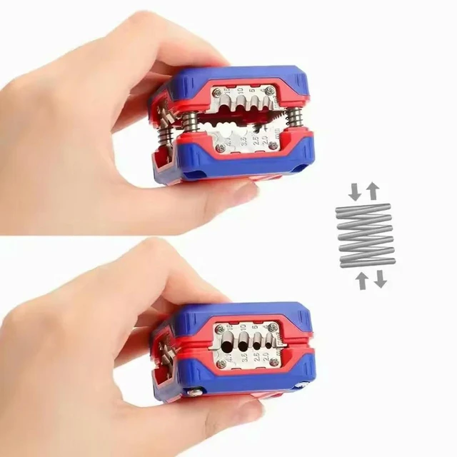 Alt view image 3 of 3 - AJMRTC Multifunctional Wire Stripping Pliers, Multi-specification Wire Stripper Tool, Small Electrician Stripping Artifact, Handheld Cable Stripping Pliers for Electrical Wiring Repair & Household