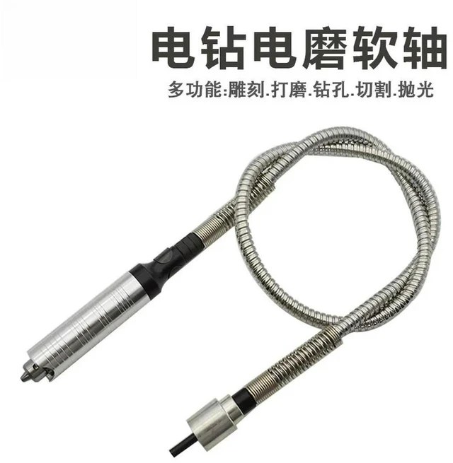 Alt view image 3 of 3 - AJMRTC Stainless Steel Flexible Shaft with Chuck Handle for Electric Drill, Electric Grinding Table & Hanging Grinder, Rotary Tool Flexible Shaft Extension, for Jade Carving, Polishing, Engraving