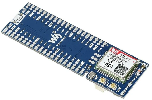 Alt view image 2 of 3 - AJMRTC SIM868 GSM GPRS GNSS Expansion Module for Raspberry Pi Pico, 2G Cellular & GPS Positioning HAT, Wireless Communication Board for IoT Tracking, Data Logging & Embedded Development