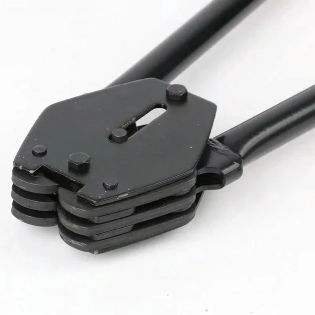 Alt view image 2 of 3 - AJMRTC Large Head Pliers for Round & Square Pipe Packing Clips, Plastic Steel Strapping Installation Pliers, Manual Hand Tool for Plastic Steel Packing Clip Fastening & Bundling Work
