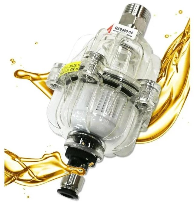 Alt view image 2 of 3 - AJMRTC Compressed Air Precision Filter QAD400-04, Air Compressor Oil-Water Separator with Automatic Drain, Industrial Air Dryer Filter for Removing Oil, Water and Impurities from Air Lines