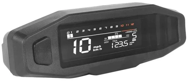 Alt view image 2 of 3 - AJMRTC Universal Motorcycle Modified LCD Multi-function Gauge, Electronic Speedometer, Tachometer & Fuel Meter, Liquid Crystal Dashboard for Motorcycle Instrument Retrofit & Custom Modification