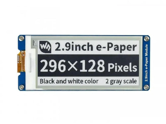 Main image of AJMRTC 2.9 Inch e-Paper Module, 296×128 Resolution E-Ink Display, Low Power E-Paper Screen, SPI Interface, For Electronic Tags, IoT, Embedded Projects, Smart Display & DIY Development
