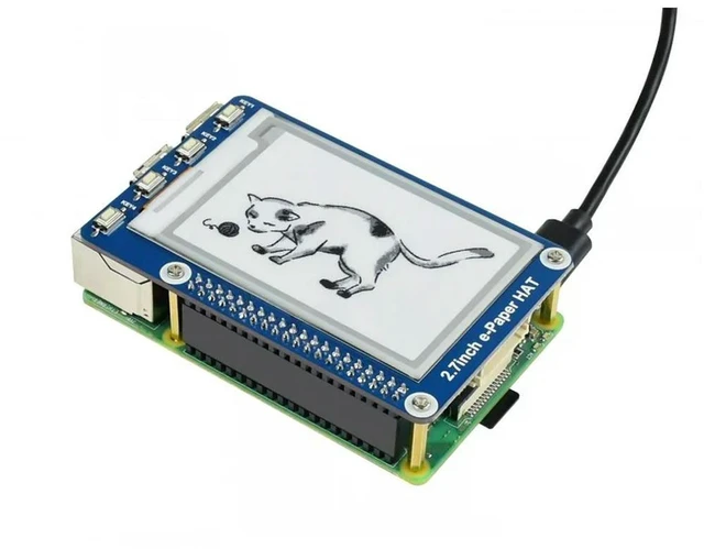 Alt view image 3 of 3 - AJMRTC 2.7 Inch e-Paper HAT for Raspberry Pi, 264×176 E-Ink Display Module, SPI Interface Bi-stable Screen, Low Power e-Paper HAT for Electronic Tags, IoT Indicators & Raspberry Pi DIY Projects