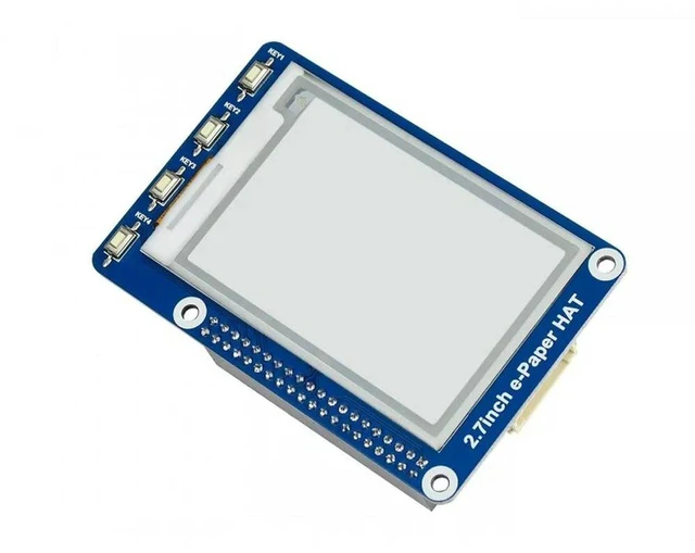 Alt view image 2 of 3 - AJMRTC 2.7 Inch e-Paper HAT for Raspberry Pi, 264×176 E-Ink Display Module, SPI Interface Bi-stable Screen, Low Power e-Paper HAT for Electronic Tags, IoT Indicators & Raspberry Pi DIY Projects