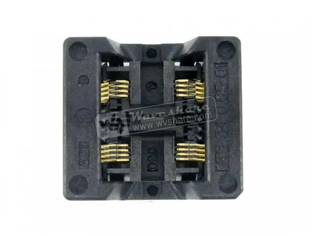 Alt view image 3 of 3 - AJMRTC OTS-8×2(34)-0.65-01 IC Test & Burn-in Socket, 0.65mm Pitch 2-in-1 Open Top Socket for SSOP8 TSSOP8, Gold Plated Contact, Semiconductor IC Programming Test Socket, In Stock