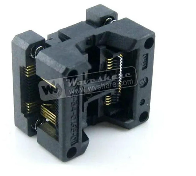 Alt view image 2 of 3 - AJMRTC OTS-8×2(34)-0.65-01 IC Test & Burn-in Socket, 0.65mm Pitch 2-in-1 Open Top Socket for SSOP8 TSSOP8, Gold Plated Contact, Semiconductor IC Programming Test Socket, In Stock