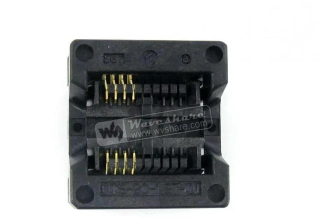 Main image of AJMRTC OTS-8(20)-1.27-01 IC Test & Burn-in Socket, 1.27mm Pitch Open Top Socket for SOP8 SOIC8 SO8 Package, Gold Plated Contact, Semiconductor IC Programming Aging Socket, In Stock