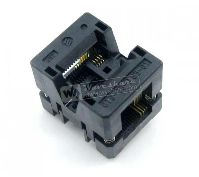 Alt view image 3 of 3 - AJMRTC OTS-8(28)-0.65-01 IC Test & Burn-in Socket, 0.65mm Pitch Open Top Socket for SSOP8 TSSOP8 (4.4mm Body), Gold Plated Contact, Semiconductor IC Programming Aging Socket, In Stock