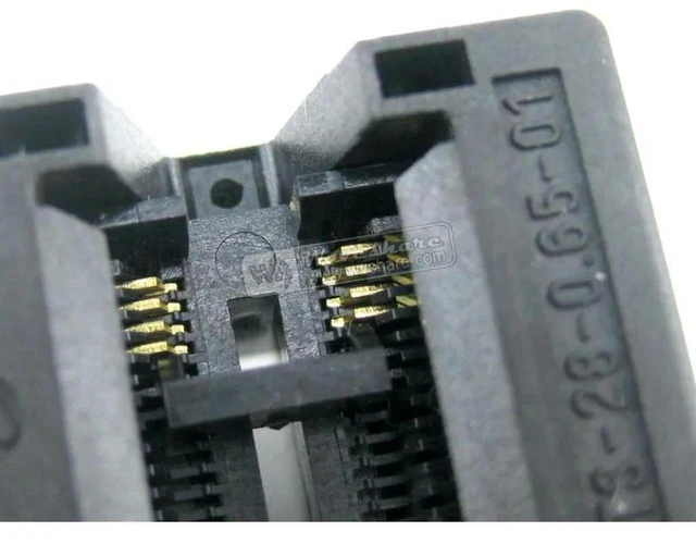 Alt view image 2 of 3 - AJMRTC OTS-8(28)-0.65-01 IC Test & Burn-in Socket, 0.65mm Pitch Open Top Socket for SSOP8 TSSOP8 (4.4mm Body), Gold Plated Contact, Semiconductor IC Programming Aging Socket, In Stock