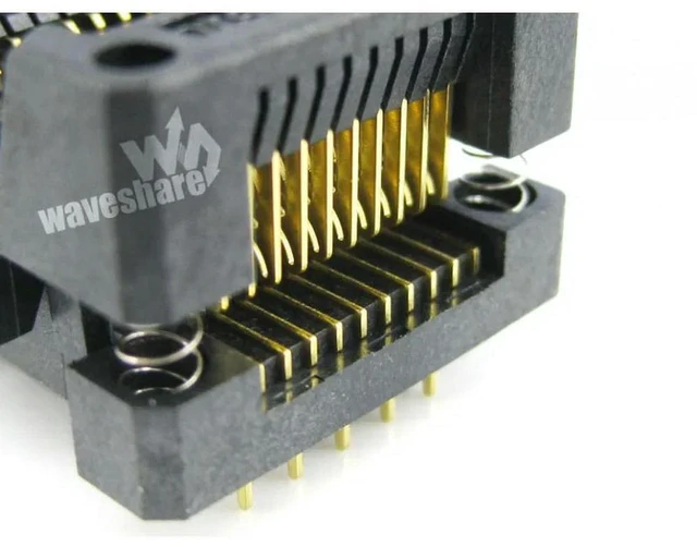 Alt view image 2 of 3 - AJMRTC OTS-20-1.27-01 IC Test & Burn-in Socket, 1.27mm Pitch Open Top Socket for SOP20 SOIC20 SO20 (5.4mm Body), Gold Plated Contact, Semiconductor IC Programming Aging Socket, In Stock