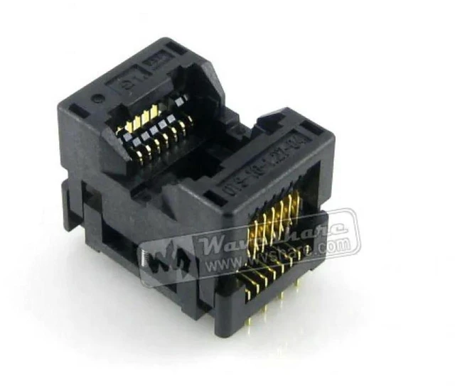 Main image of AJMRTC OTS-16-1.27-04 IC Test & Burn-in Socket, 1.27mm Pitch Open Top Socket for SOP16 SOIC16 SO16 (7.5mm Body), Gold Plated Contact, Semiconductor IC Programming Aging Socket, In Stock