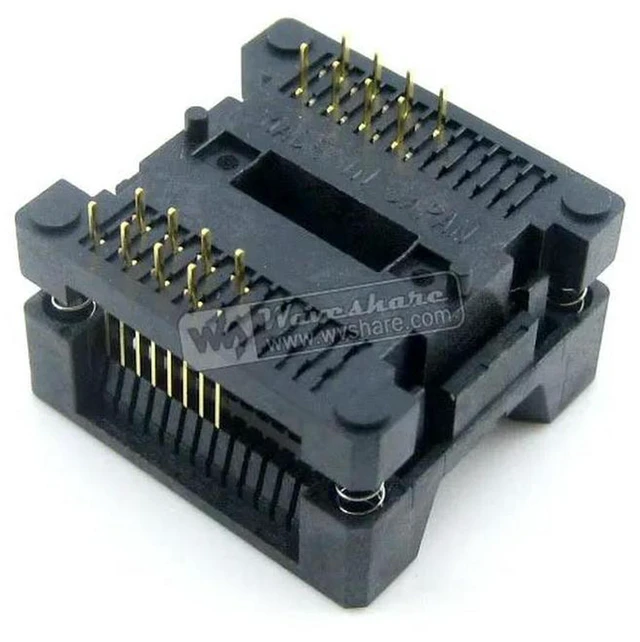 Alt view image 3 of 3 - AJMRTC OTS-16(28)-1.27-04 IC Test & Burn-in Socket, 1.27mm Pitch Open Top Socket for SOP16 SOIC16 SO16 (7.5mm Body), Gold Plated Contact, Semiconductor IC Programming Aging Socket, In Stock