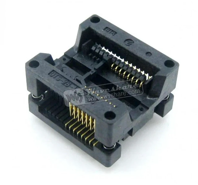 Alt view image 2 of 3 - AJMRTC OTS-16(28)-1.27-04 IC Test & Burn-in Socket, 1.27mm Pitch Open Top Socket for SOP16 SOIC16 SO16 (7.5mm Body), Gold Plated Contact, Semiconductor IC Programming Aging Socket, In Stock