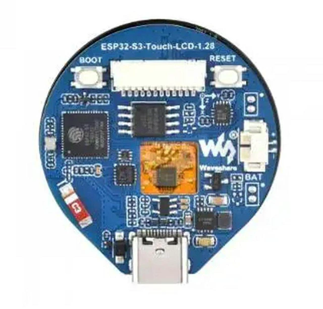 Main image of AJMRTC ESP32-S3-Touch-LCD-1.28 Development Board, Compact ESP32-S3 Board with 1.28" Round Capacitive Touch LCD, 6-Axis IMU Accelerometer & Gyroscope, Wi-Fi BLE IoT Board for Wearable & Smart Watch
