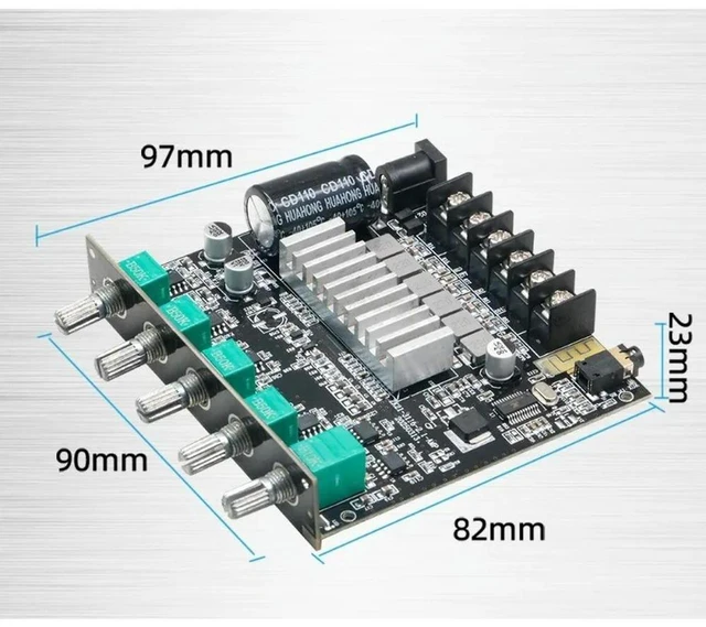 Alt view image 2 of 3 - AJMRTC 2.1 Channel Bluetooth Digital Power Amplifier Board Module, High Power Subwoofer Amp, Wireless Audio Receiver, 2×50W + 100W Output, for Home Speaker, DIY Sound System & Active Speaker Upgrade