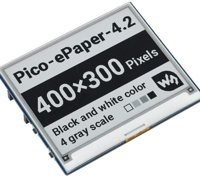 Main image of AJMRTC 4.2 Inch E-Paper E-Ink Display Expansion Module for Raspberry Pi Pico, 4 Grayscale Black White SPI Screen, Ultra Low Power, Partial Refresh for IoT, Electronic Tags & Maker DIY Projects