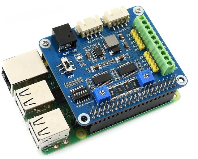 Alt view image 3 of 3 - AJMRTC Stepper Motor HAT for Raspberry Pi, Dual Stepper Motor Driver Board, Supports up to 1/32 Microstepping, High Precision Motion Control for Robotics, CNC, 3D Printer & Maker Projects