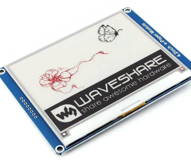 Alt view image 2 of 3 - AJMRTC 4.2inch E-Ink E-Paper EPD Display Module, 400×300 Red Black White Three Color SPI Screen, Compatible with Raspberry Pi, Jetson Nano & STM32, Ultra Low Power for IoT, Electronic Tags & Maker
