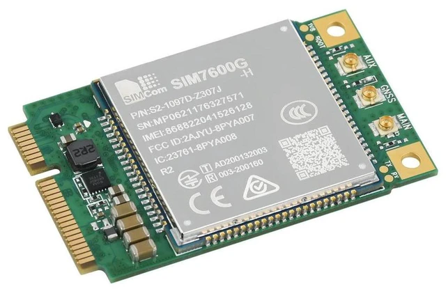 Alt view image 3 of 3 - AJMRTC SIM7600G-H-PCIE SIMCom 4G LTE Cat-4 Module, Global Coverage Cellular Communication Module with GNSS Positioning, Mini-PCIe Connector for IoT, Remote Monitoring & Embedded Gateway Projects