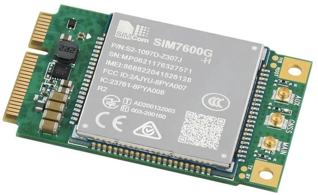 Alt view image 2 of 3 - AJMRTC SIM7600G-H-PCIE SIMCom 4G LTE Cat-4 Module, Global Coverage Cellular Communication Module with GNSS Positioning, Mini-PCIe Connector for IoT, Remote Monitoring & Embedded Gateway Projects