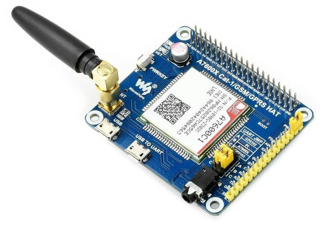 Alt view image 2 of 3 - AJMRTC A7600C1 LTE Cat-1 HAT for Raspberry Pi, Low-Speed 4G Module, 2G GSM GPRS Cellular Expansion Board, LBS Positioning, for China Network, IoT Remote Data Transmission Projects