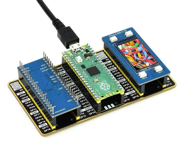 Alt view image 2 of 2 - AJMRTC Raspberry Pi Pico Evaluation Kit (Type B), Includes Pico Board, Color LCD Screen, IMU Sensor & GPIO Expander, Complete Development Kit for Embedded Programming, Sensor Testing & Maker Learning