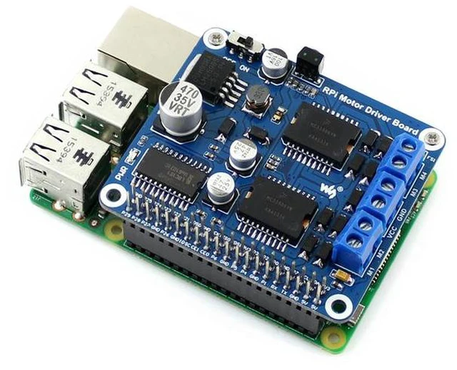 Alt view image 2 of 3 - AJMRTC RPi Motor Driver Board, Raspberry Pi Expansion Board, Supports DC Motor & Stepper Motor Control, Multi-Channel Motor Drive Module for Robotics, Smart Car and Maker DIY Automation Projects