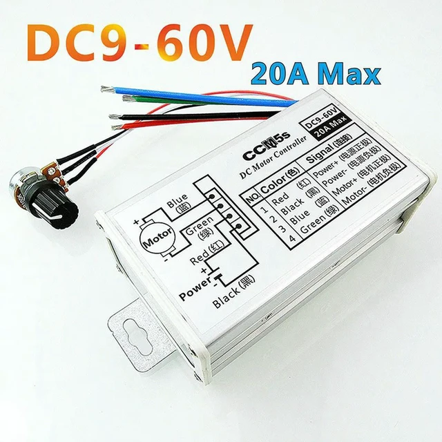 Alt view image 3 of 3 - AJMRTC PWM DC Motor Stepless Speed Controller, Pulse Width Modulation Speed Control Switch, 60V 20A High Power DC Motor Regulator, for DC Motor Speed Adjustment, Small Pump, Fan and Automation Equipme