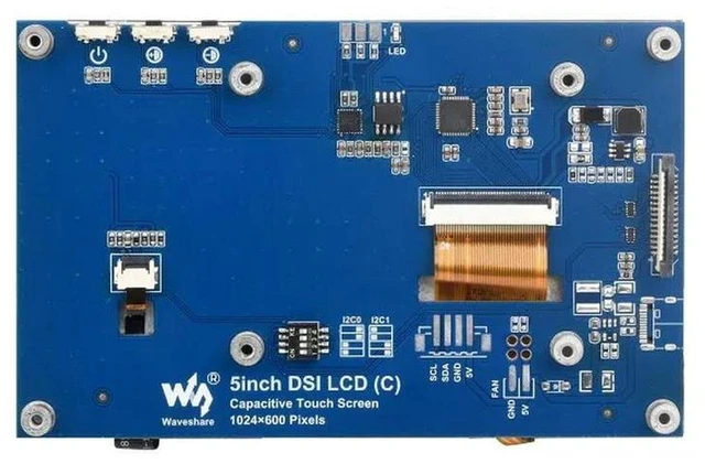 Alt view image 3 of 3 - AJMRTC 5 Inch DSI LCD (C), Capacitive Touch Display for Raspberry Pi, DSI Interface, IPS Panel, 1024×600 Pixels, Toughened Glass Panel, High Clarity Touch Screen Module for Embedded HMI & Maker DIY