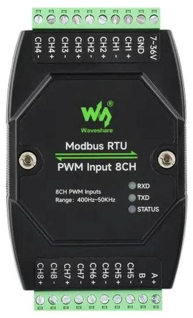 Alt view image 2 of 3 - AJMRTC Modbus RTU 8-Channel PWM Input Module, Industrial 8CH PWM Signal Collector with Isolated RS485 Interface, Standard Modbus RTU Protocol, Frequency Signal Acquisition for PLC, Industrial Automati