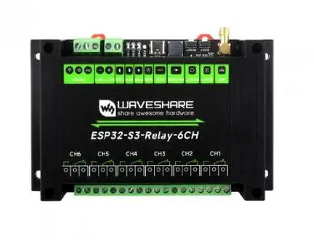 Alt view image 2 of 3 - AJMRTC ESP32-S3 6-Channel Industrial Relay Module, 6CH Relay HAT with Bluetooth & RS485 Control, Onboard Pico HAT Compatible Design, Supports Wireless & Bus Switch Control for Industrial Cabinet, IoT
