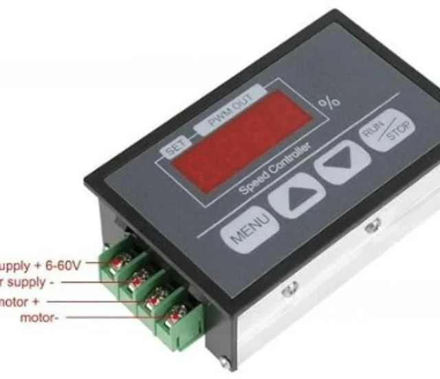 Alt view image 3 of 3 - AJMRTC DC Motor Speed Controller, 6-60V Panel Mount Button Governor, Adjustable Acceleration & Deceleration, Slow Start & Slow Stop Function, PWM Stepless Regulator for DC Motor, Fan, Pump & DIY Autom