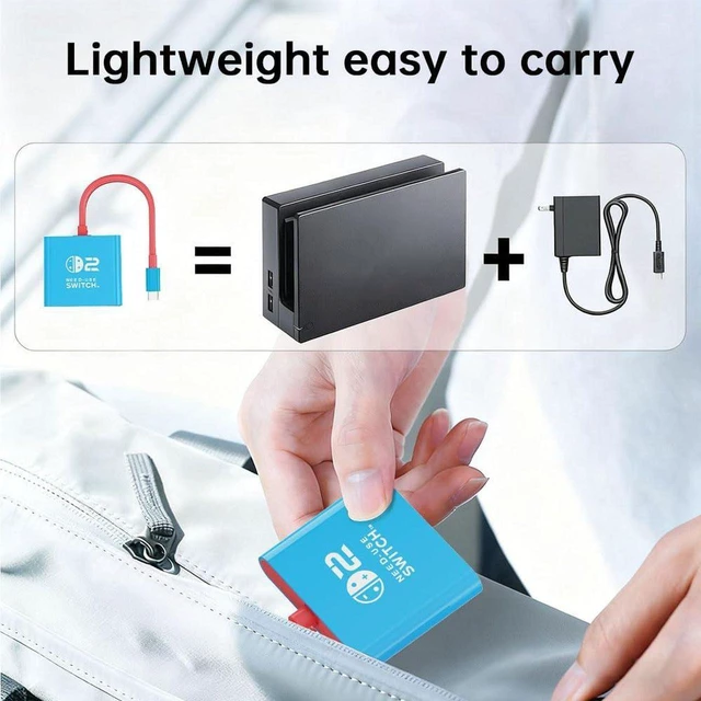 Alt view image 3 of 7 - AJMRTC Switch 2 Dock, Portable Nintendo Switch Docking Station, 4K@60Hz HDMI 2.0 TV Adapter with USB3.0 & 100W PD Charging Port, Travel Dock for Switch 2, Switch OLED, Steam Deck