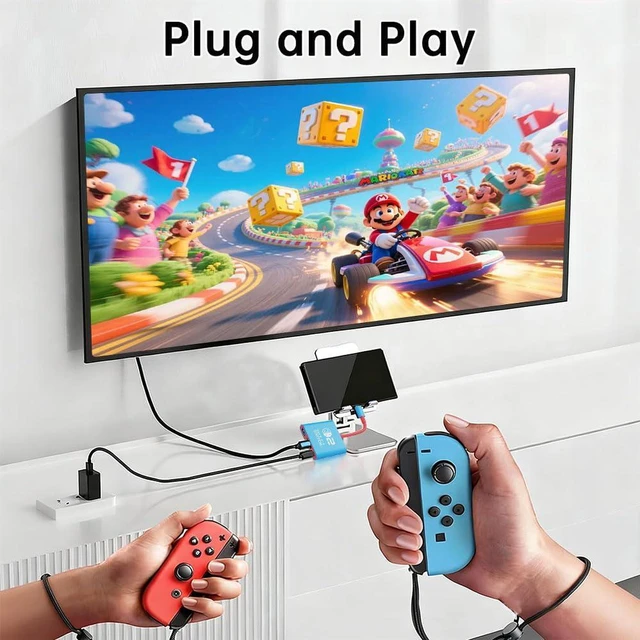 Alt view image 7 of 7 - AJMRTC Switch 2 Dock, Portable Nintendo Switch Docking Station, 4K@60Hz HDMI 2.0 TV Adapter with USB3.0 & 100W PD Charging Port, Travel Dock for Switch 2, Switch OLED, Steam Deck